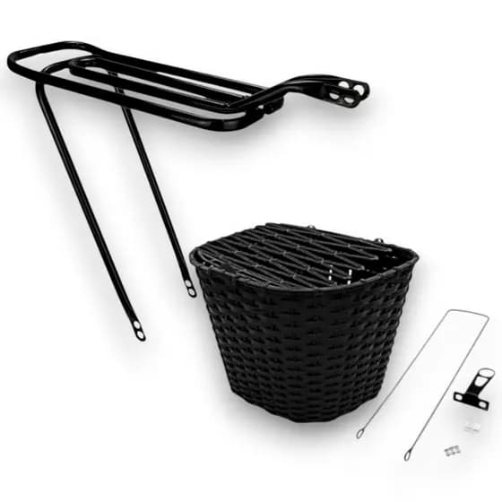 Garupa Bagageiro Rabeta Aro 24 26 + cesta com tampa para bicicleta aro 24 e 26 bike mtb