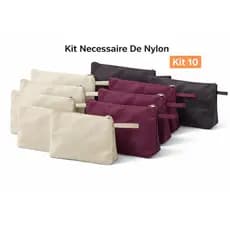 Kit 10 Necessaire De Nylon 600 com ziper reforçado Impermeável – Dia Dia