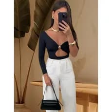 Body  Manga comprida Nula Manga Moda Gringa