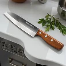 Faca Chef Inox 29cm Cabo Madeira Corte Profissional