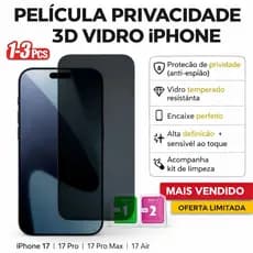 Película De Privacidade 3D Vidro Para Iphone 17/17 PRO/17 PRO MAX/17 AIR