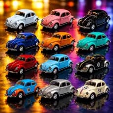 Carrinho Fusca de ferro miniatura, fusquinha abre e fecha portas e capô Colecionador