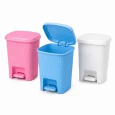 Lixeira Banheiro com Pedal Tampa Rattan 6 Litros