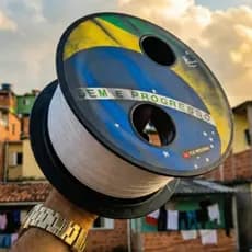 Carretilha Adesivada Pipa 21cm C/ Rolamento Duplo
