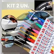 KIT C/ 2 UN Caneta Paint Tira Risco Para Carros Motos Permanente Original Repara Pintura Automotiva