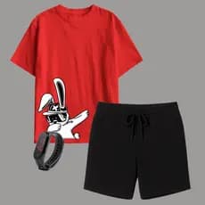 Kit Camiseta Masculina Infantil e Short Moletinho Várias Cores + Brinde