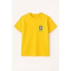 Camiseta Brasil Infantil Unissex Seleção Brasileira Copa do Mundo 2026 100% Algodão