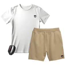 Kit Camiseta Infantil Algodão e Short Masculino + Relógio Brinde