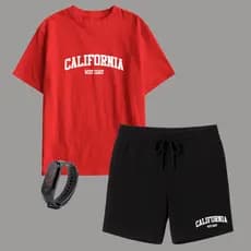 Kit Camiseta Infantil e Short Moletinho Masculino Várias Cores + Brinde