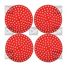 Kit 4un Protetor De Fogão Indução de Silicone Tapete Fogão Indução Redondo Vermelho