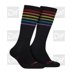 Meias Cano Longo com Listras Coloridas Hoahi Pride Style Coreana Preta