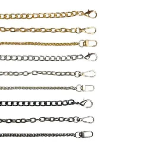 Alça para Bolsa Metalica 1,20m com Fecho Mosquetão Fial – Pronta p/ Uso (9 Modelos)