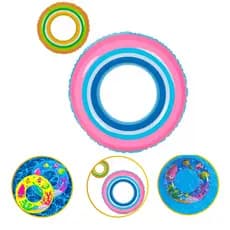 1 BOIA GRANDE ADULTO PISCINA INFLAVEL CIRCULAR LISTRASDA SORTIDA 90CM