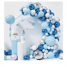 Kit Arco balões azul metalizado/ Kit festa temática