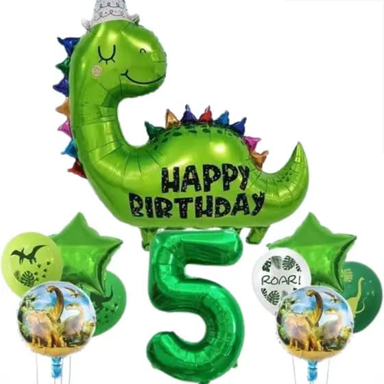 10 Balão Aniversário Dinossauro Menino Happy Birthday Festa