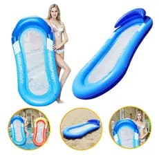 Boia Colchão Inflável Praia Piscina Grande Deitar Encosto Cor Azul