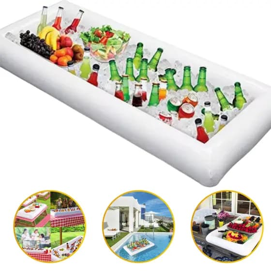 Boia para bebidas suporte e porta Gelo Cooler Férias Piscina Bar Inflável Flutuante Refrigerador