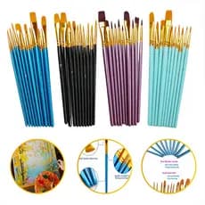 10 Pincel Escola Artístico Pintura Guache Tela Óleo Aquarela