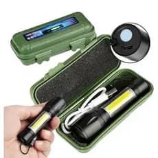 Mini Lanterna Tática Com Led E Zoom Recarregável Usb Lanterna De Mao 535