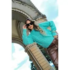 Cardigan suéter blusa de lã feminina