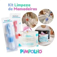 Kit Escova para mamadeira  Limpador + saco Esterilizador micro-ondas pimpolho
