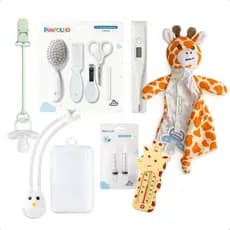 Kit Higiene bebe 13 Peças Premium –Com Termômetro G-Tech+Aspirador Nasal c/Estojo Pimpolho e G-tech