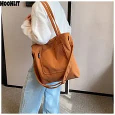 Modelos Masculinos E Femininos Bolsa De Ombro Bolsa Crossbody Bolsa De Mão De Grande Capacidade Material De VeludoCotelê