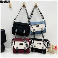 Bolsa De Ombro Unissex Com Vários Bolsos Para Estudantes À Prova D'água Messenger Bag Design De Alça De Carta