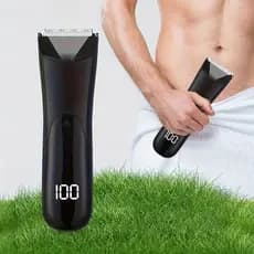 Barbeador Masculino Aparador De Pelos Corporal Sem Fio Elétrico À Prova D'água Recarregável Tela De Exibição Digital