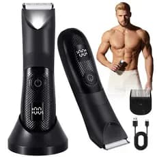 Aparador De Pêlos Elétricos Masculinos Corpo Inteiro À Prova D'água Máquina DeCortar Pêlos Corporal Barbeador DisplayLED