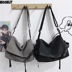 Bolsa De Lona Unissex, Bolsa De Ombro Retrô Simples, Bolsa Crossbody Legal, Nova Bolsa De Grande Capacidade