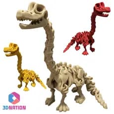 Braquiossauro Esqueleto Articulado Brinquedo Fidget Toy Flexível World Dinossauro Pescoçudo Jurassic