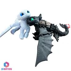 Bonecos Como Treinar Seu Dragão Banguela Furia da Luz Soluço Articulados 3D - Filme