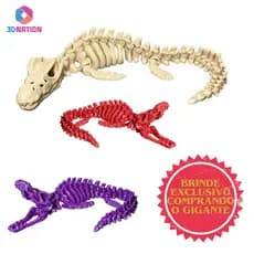 Mosassauro Esqueleto Articulado Brinquedo Jurassic Fóssil Dino World Fidget Toy 3D Cores