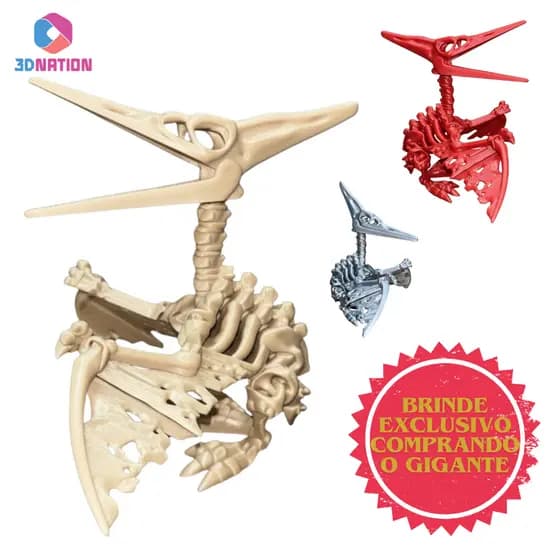 Pterodactilo Esqueleto Pterodon Articulado Brinquedo Jurassic Fóssil Dino World Fidget Toy 3D Cores