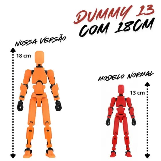 Boneco Dummy 13 Articulado 18 cm Montado 3D Presente Criativo Crianças Anatomia Stop Motion Desenho