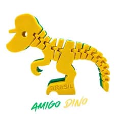 Dino Articulado Brasil Amigo Dino Neymar Jr decoração copa do mundo