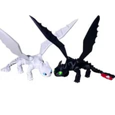 Boneco Como Treinar seu Dragão Banguela e Fúria da Luz Articulados