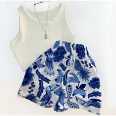 Short Feminino Estampado Shorte Shorts Soltinho Confortável Têndencia Verão Moda Praia Bermuda Calção