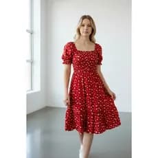 Vestido Estampado Feminino Floral Elegante Ciganinha Camponesa Manga Curta Passeio Viagem Festa Evangélico Plus Size