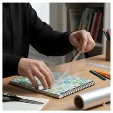Papel Plástico Adesivo Transparente Cristal Impermeável para Decoração e Proteção De Cadernos Livros e Móveis