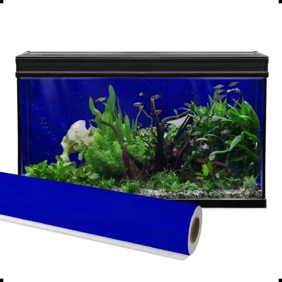 Papel Adesivo Fundo de Aquário 80 Micras Preto e Azul 2 Metros x 45Cms
