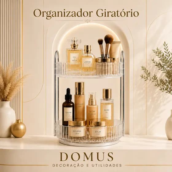 Organizador Porta Maquiagem Perfume Batom Cosmético Rotativo Diamante Acrílico 360º Rotativo