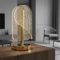 Luminária Decorativa Abajur de Mesa Dourada Led Sensivel ao Toque Touch