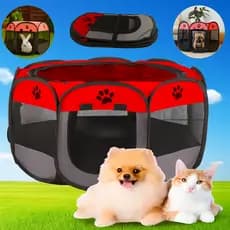 Cercado Pet Dobrável Portátil Casinha Grade Montável Delimitador Cachorro Gato Coelho Cerca Animal