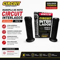 Manopla de Moto Circuit Interlagos Universal Preto