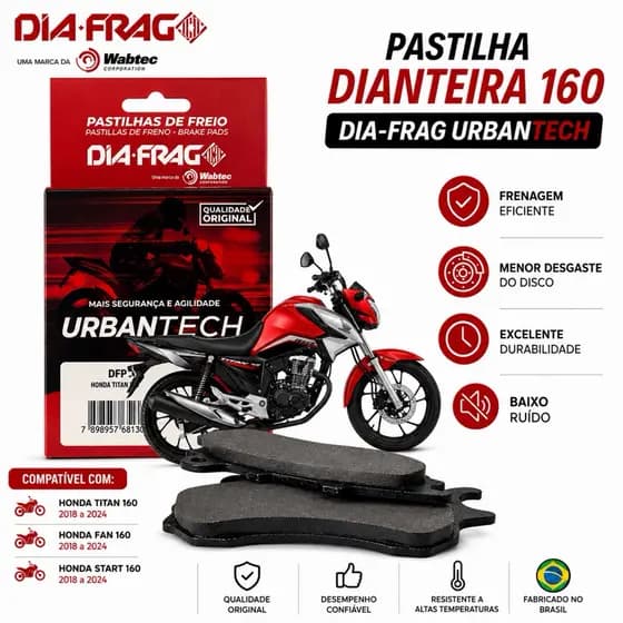 Pastilha Freio Dianteira Titan Fan Start Cargo 160 2018 A 2024 Com Cbs Diafrag Original