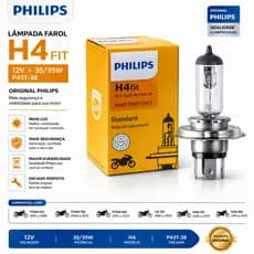 Lâmpada Farol H4 35/35w Original Philips Titan 125 150 160 Padrão 12v