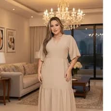 Vestido Feminino Moda Evangélica Midi Casual  Confortáve Baratol Grávida Fresquinho Fardamento