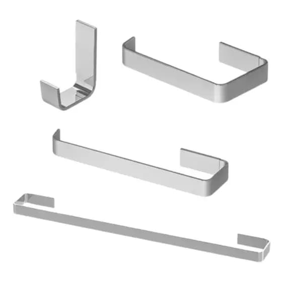Kit Acessorios para Banheiro Quadrado Cromado 4 Peças Inox Alumínio